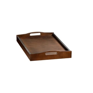 Bandeja de Madera Hecha a Mano con Acabado Rústico Natural para Servir Desayuno, Café, Té y Comida, con Asas, para Mesa de Comedor - Product Image 5