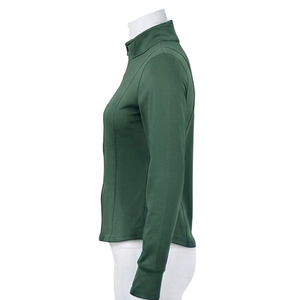 เสื้อแจ็คเก็ตถักไหมพรมคอตั้ง แขนยาว สีเขียว สำหรับผู้หญิง แบบซิปเต็มตัว ระบายอากาศได้ดี กันน้ำ มีซับใน สีพื้น เหมาะสำหรับใส่ในฤดูใบไม้ร่วงและฤดูหนาว - Product Image 3