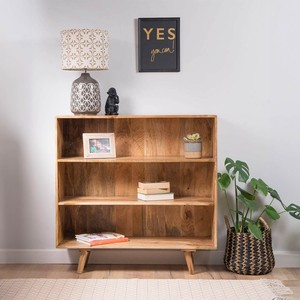 Mango Wood Minimalist Tall Bookshelf 6-Shelf Storage | Wholesale - Product Image 2