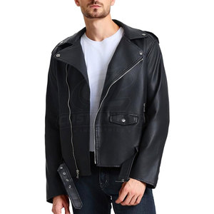 Pakistan Manufacture <b>Leather</b> <b>Jacket</b> For Men In Solid Color With <b>Long</b> Sleeve <b>Leather</b> <b>Jacket</b> For Fall Season - Product Image 2