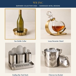 Socle à vin en laiton festonné, support de bouteille de vin en métal doré, collier de bouteille, décoration de table - Product Image 3