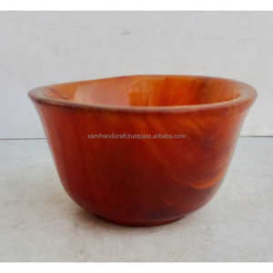 ชามลายไดโนเสาร์ลายหินอ่อนขนาดใหญ่ตัวด้วงสีเหลืองชามเรซินทำจากไม้และเรซิน - Product Image 4