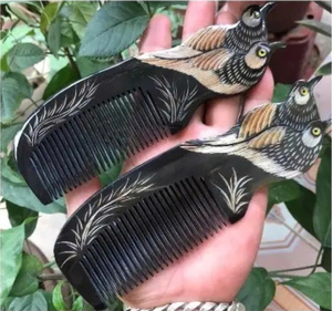 หวีเขาวัวทำด้วยมือหวีซี่กว้างหวีพกพาสำหรับใช้ในการเดินทางหวีเครา - Product Image 2