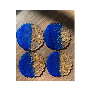 Ensemble de sous-verres en résine avec finition artistique pour accessoires de décoration intérieure créatifs - Product Image 2