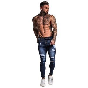 Nuevos Jeans Rectos para Hombre, de Mezclilla Transpirable, con Botones, Casuales de Primavera/Verano, Corte Medio, Desgastados, Elásticos, Ajuste Regular - Product Image 2