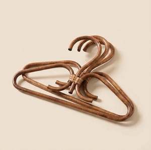 Great quality decorative hangers for kid <b>wardrobes</b> wholesale price rattan cane clothes hanger - Product Image 6