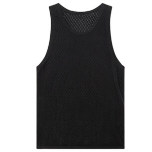Men Sleeveless Knitted <b>Vest</b> Lightweight Diamond Texture Tank Top Casual Summer Pullover OEM Custom Bulk Supply - Product Image 1