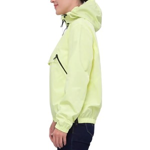 Chaqueta Blusón con Capucha para Mujer, Color Amarillo Claro, Manga Larga, Cierre de Cremallera, Resistente al Viento, Estilo Primavera, Tejido de Poliéster - Product Image 3