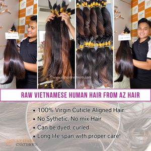 Vente en gros de perruque de matières premières alignées sur les cuticules, extensions de cheveux humains vietnamiens de qualité supérieure - Product Image 6
