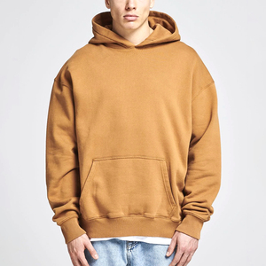 Cotton Blended Men's Winter Solid Eco-Friendly Hooded Sweatshirt <b>Soft</b> Fleece Warm Casual Oversized Fit Windproof <b>Hoodie</b> - Product Image 3