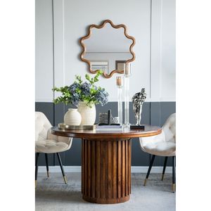 D47x30 <b>Brown</b> Wooden Pedestal Dining <b>Table</b> - Product Image 6