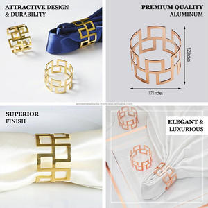 Elégant ronds de serviette en acier inoxydable dorés faits à la main, parfaits pour les restaurants et les mariages, accessoires de table de luxe abordables - Product Image 3