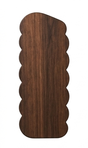 Planche à découper robuste en bois de manguier teinté noyer, plateau de service festonné pour fromage avec bord ondulé - Product Image 3