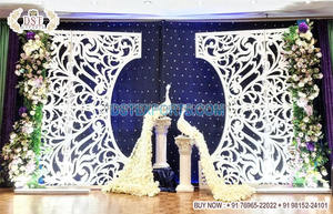 คริสเตียนแต่งงานแผนกต้อนรับเวทีหลังกรอบการติดตั้งที่ทันสมัยจัดงานแต่งงานสีขาวเวทีฉากหลังเฟรมแคนาดางานแต่งงานเวที - Product Image 2