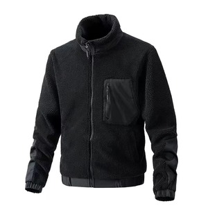 <b>Mens</b> <b>Sherpa</b> Fleece <b>Jacket</b> Stand Collar Zip Up <b>Sherpa</b> Coat Softshell Outerwear for Winter Commuting - Product Image 4