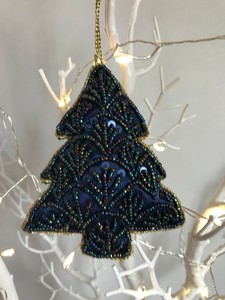 Adorno Navideño Redondo Bordado a Mano con Cuentas de Ratán, Decoración Moderna Directo de Fábrica - Product Image 3