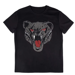 Camisetas de Hombre de Secado Rápido con Cuello Redondo, 100% Algodón, Transpirables, de Manga Corta, Estilo Urbano, Personalizables con Pedrería - Product Image 4