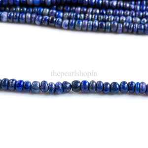 Cuentas redondas lisas de lapislázuli natural de 5-6 mm, cuentas de piedras preciosas de lapislázuli al por mayor, cuentas de lapislázuli para la fabricación de joyería - Product Image 5