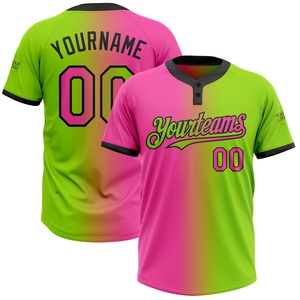 เสื้อซอฟต์บอลสองปุ่มสีม่วงขาวดำสำหรับทุกเพศ - Product Image 3