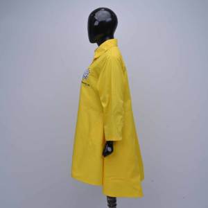 Robes asymétriques jaunes décontractées pour femmes, style personnalisé, brodées, à motif uni, en tissu de coton, OEM sur mesure - Product Image 4