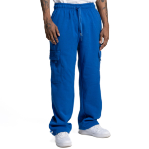 Pantalones Deportivos Azul Rey a la Moda con Logotipo Personalizado, Estilo Casual para la Calle, Pantalones Cargo Holgados con Capa de Aire, Corte Recto - Product Image 2