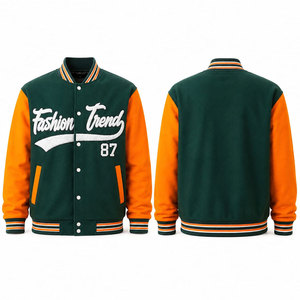 Veste universitaire slim d'hiver haut de gamme pour hommes et femmes, respirante, à séchage rapide, avec manches en cuir et laine, chaude, décontractée, streetwear, mode - Product Image 1