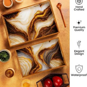 Bandeja de resina epoxi duradera de alta calidad de Gani Craft Impex con diseño artificial para regalos de bodas y festividades - Product Image 3