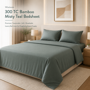 Luxury 300TC Bamboo MistyTeal Bedsheet | Ultra Soft Cooling Breathable Eco Friendly Wrinkle Resistant Bedding Premium Hotel Line - Product Image 4