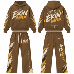 ชุดเซ็ตฮู้ดดี้และกางเกงขายาวผู้ชาย Ekin Impex Ekin 456 สีขาว ผ้าฝ้ายฟลีซ ล้างสีแบบแอซิดวอช ถักทอ แห้งเร็ว 460 กรัม สไตล์สตรีทสำหรับฤดูหนาว สีพื้น - Product Image 4