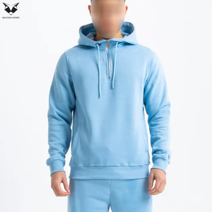 Manufacturer Highest Quality Plus Size Men's Autumn Casual Street Fashion Tracksuit <b>Set</b> Quick Dry Short Half Zip Hoodie - Product Image 3