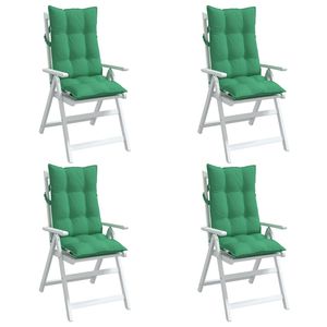 Ensemble de 4 coussins de chaise d'extérieur verts à dossier haut - Product Image 3