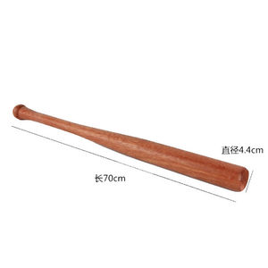 Bate de béisbol de 34 pulgadas con barril de 2.5 pulgadas, de una pieza, de madera marrón duradera, para práctica de principiantes - Product Image 4