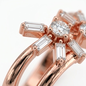 Bague de fiançailles ovale à 3 pierres, diamant rose de 2,17 carats, taille ovale, D-VVS2, certifié IGI, diamant de laboratoire, Past Present Future - Product Image 3
