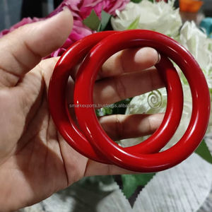 Vibrant <b>Red</b> Resin Kada Bangle <b>Bracelet</b> Wide Chunky Cuff Wrist Jewelry Resin Craft Fashion for Women - Product Image 1