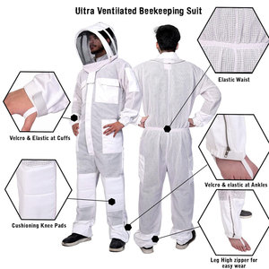 Traje de Apicultura Blanco para Hombre con Capucha de Malla, Overol de Trabajo de Algodón, Equipo de Protección de Seguridad - Product Image 4