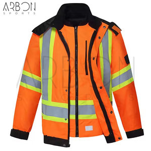 <b>Waterproof</b> Hi-Viz Dual-Tone Color Good Selling Newest Design Heavy Duty Contrast High Visibility Reflective Safety <b>Jackets</b> - Product Image 2