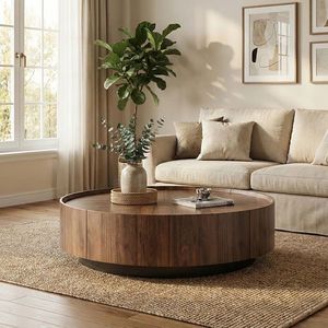 Table basse en bois d'inspiration patrimoniale avec un cadre en bois robuste, idéale pour un décor d'intérieur classique - Product Image 1