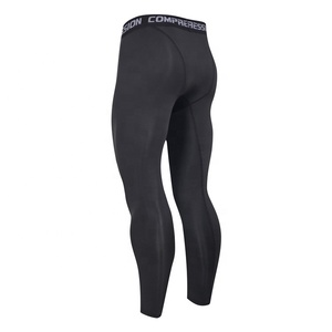 Dernier design de combinaisons de compression pour hommes, ensemble 2 pièces, taille haute élastique, motif uni, spandex/nylon, respirant, séchage rapide, pour la salle de sport - Product Image 4