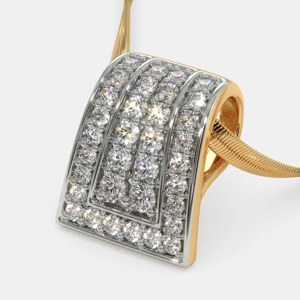 Collar con Colgante de Diamantes de Oro de 18K de Lujo, con Corte Brillante Redondo, Piedras Engastadas en Canal, Cadena de Serpiente, Unisex, para Uso Diario - Product Image 3