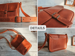 <b>Small</b> Handmade <b>Leather</b> Purse Personalized Crossbody Shoulder <b>Bag</b> for Women Cute Cross Body Handbag Everyday Gift for Her - Product Image 5