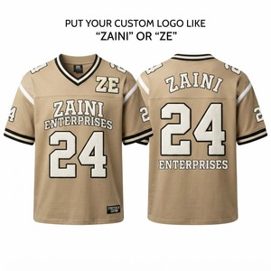 Jersey de Fútbol Americano Unisex, Poliéster Premium de 220 Gramos, Transpirable, Cuello Mao, Paneles a Rayas en Verde Azulado, Negro y Blanco, Personalizable - Product Image 1