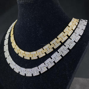 Wholesale <b>Iced</b> <b>Out</b> Miami Cuban Link <b>Chain</b> Hip Hop Style Bling Moissanite Diamond in 925 Sterling Silver Jewelry for Men - Product Image 1