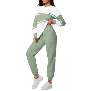 Conjunto Deportivo de Alta Calidad para Mujer, Talla Grande, Personalizable, con Sudadera con Cremallera y Pantalones Acampanados, Estilo Casual para Invierno - Product Image 3
