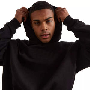 Sweat à capuche unisexe en molleton épais 100 % coton, coupe oversize, épaules tombantes, uni, personnalisable avec logo, style streetwear pour homme - Product Image 3