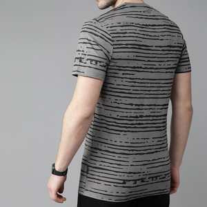 เสื้อยืดคอกลมแขนสั้นสีเทาเฮเธอร์ทรงปกติสำหรับผู้ชาย เสื้อยืดลำลองผ้าฝ้ายสีพื้น เสื้อแขนสั้นสีพื้นสำหรับผู้ชาย - Product Image 3