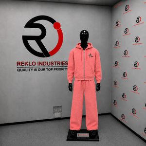 Conjunto Deportivo para Hombre, Color Rosa Coral, Sudadera con Cierre Completo y Pantalones Anchos, Logotipo Personalizado, Ropa Deportiva Casual, Venta al Por Mayor OEM - Product Image 3
