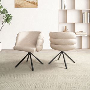 Set di 2 Sedie da Pranzo Moderne Girevoli a 270 Gradi, Sedie da Ufficio Imbottite con Base in Metallo per Camera da Letto e Soggiorno - Product Image 1