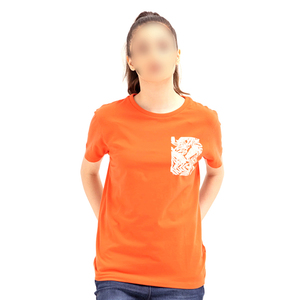 Camisetas de Cuello Redondo Color Naranja para Mujer, Manga Corta Casual, 100% Algodón, Producto de la Mejor Calidad, Camisetas para Actividades al Aire Libre - Product Image 1