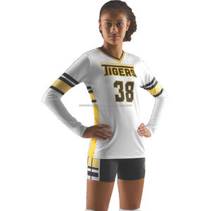 Ensemble de maillots de volleyball en polyester personnalisés unisexe, vêtements de sport professionnels, volleyball personnalisables avec impression et sublimation - Product Image 5