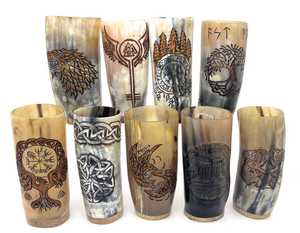 Verre et Tasse à Boire Viking en Corne Courte Gravés, Qualité Alimentaire, Sur Mesure, Toutes Tailles, Prix Usine – Vente Flash - Product Image 3